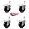 Service Caster 4 Inch Phenolic Swivel 12mm Threaded Stem Caster Set with Total Lock Brake SCC-TSTTL20S414-PHS-M1215-4 - alternate 2